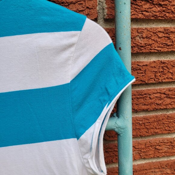 Vintage Y2K Blue and White Striped Tunic Top Limited Too Brand - Picture 3 of 5